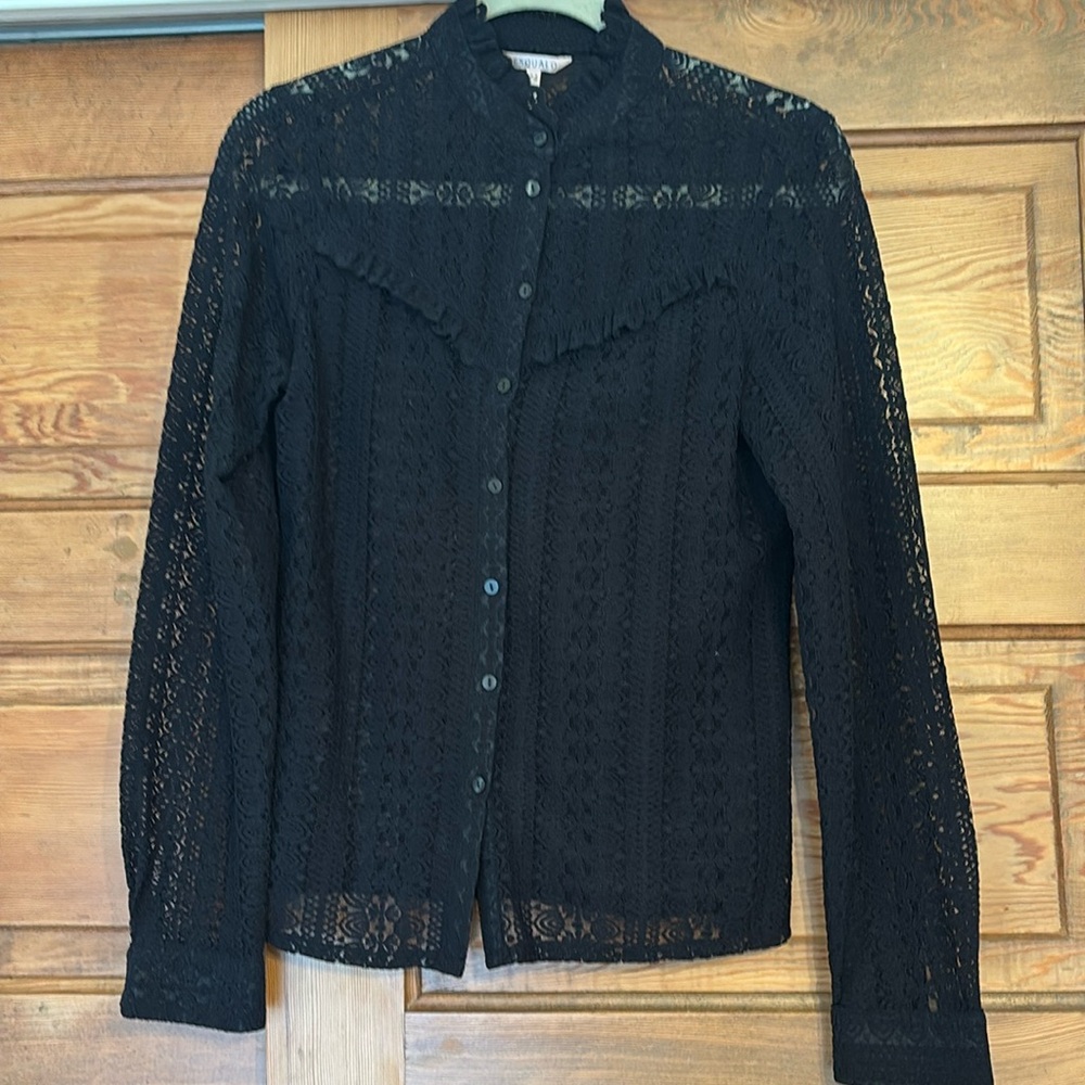 Lace button down shirt